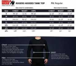 Gorilla Wear Rogers Hooded Tank Top - Sort -Treningsklær butikk w1200h1045