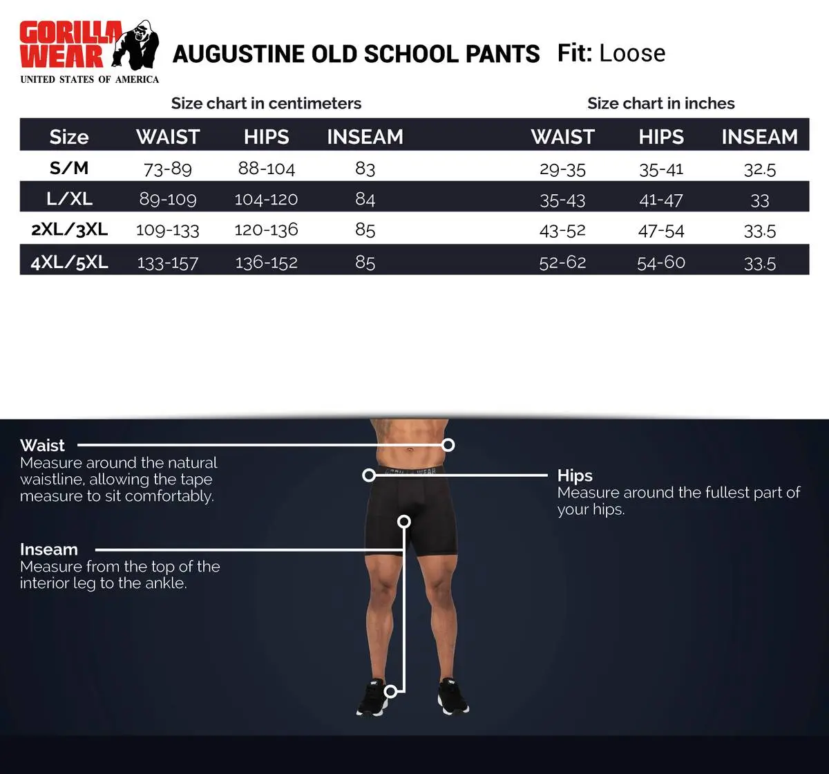 Gorilla Wear Augustine Old School Pants, Sort/rød 5 Gorilla Wear Augustine Old School Pants, Sort/rød - Bilde 5