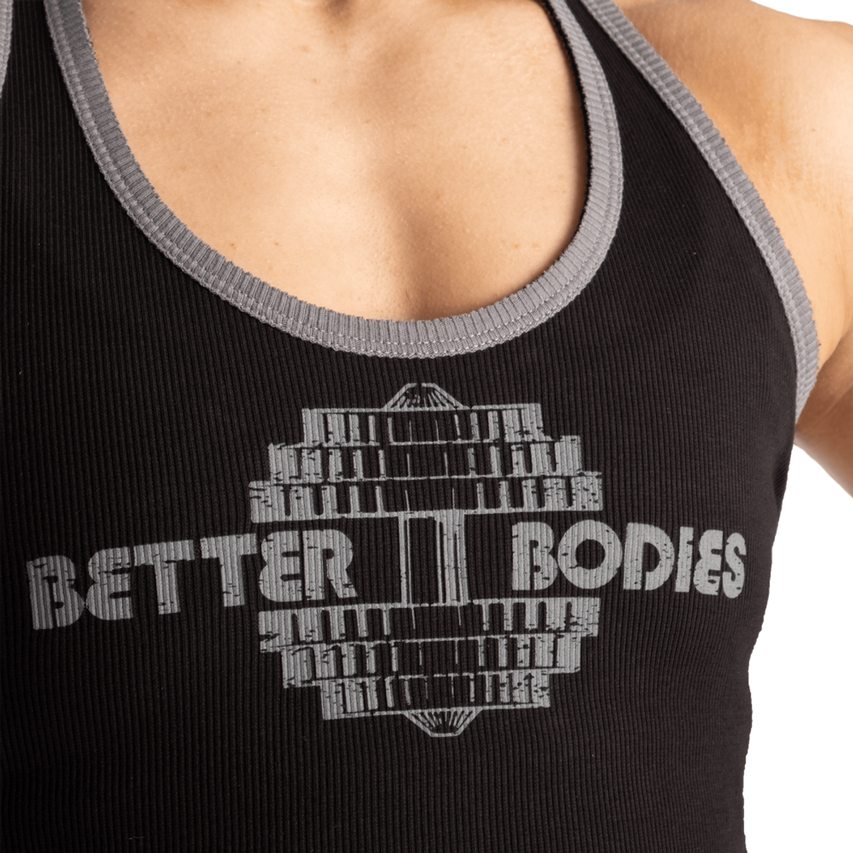 Better Bodies Dame Better Bodies Old School Rib T-back, Sort Singlet, 4 Better Bodies Dame Better Bodies Old School Rib T-back, Sort Singlet, - Bilde 4