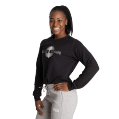 Better Bodies Dame Better Bodies Empire Crop Print Crew, Sort Genser,