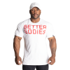 Better Bodies Basic Tapered Tee, Hvit/rød T-skjorte