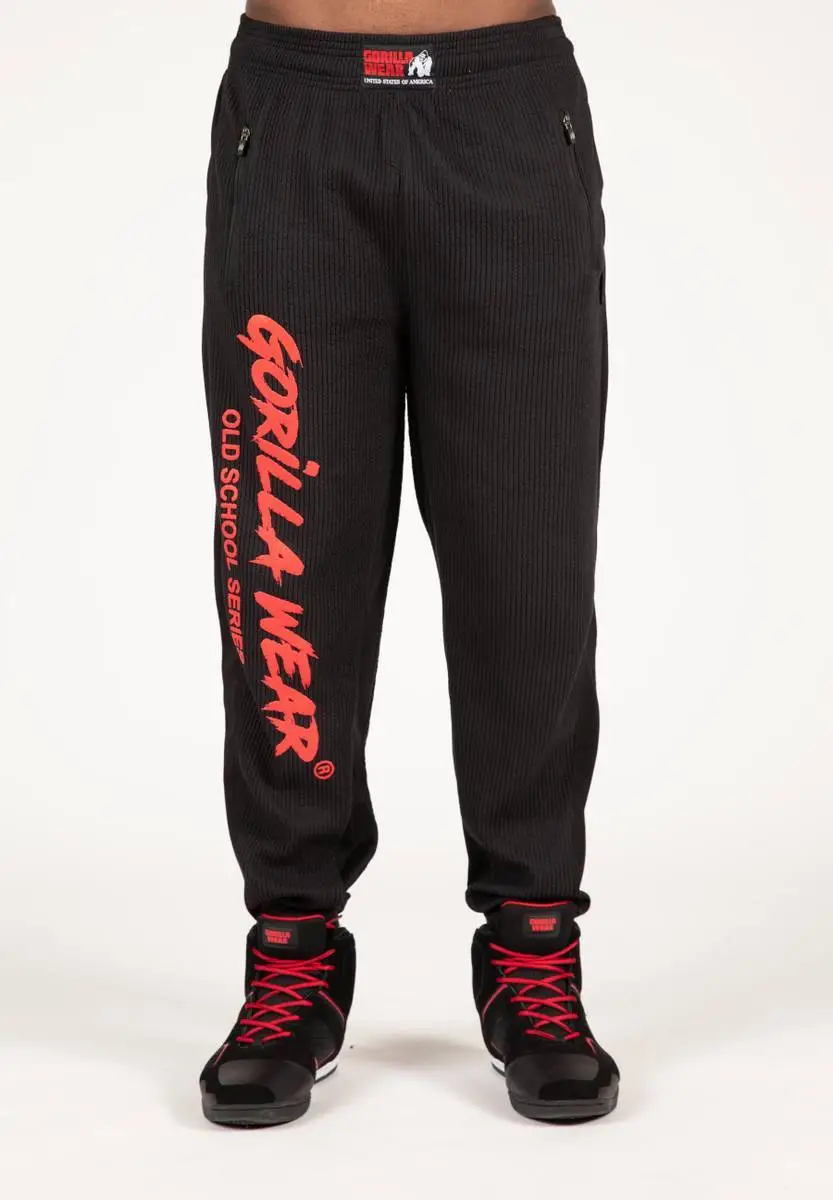 Gorilla Wear Augustine Old School Pants, Sort/rød 1 Gorilla Wear Augustine Old School Pants, Sort/rød