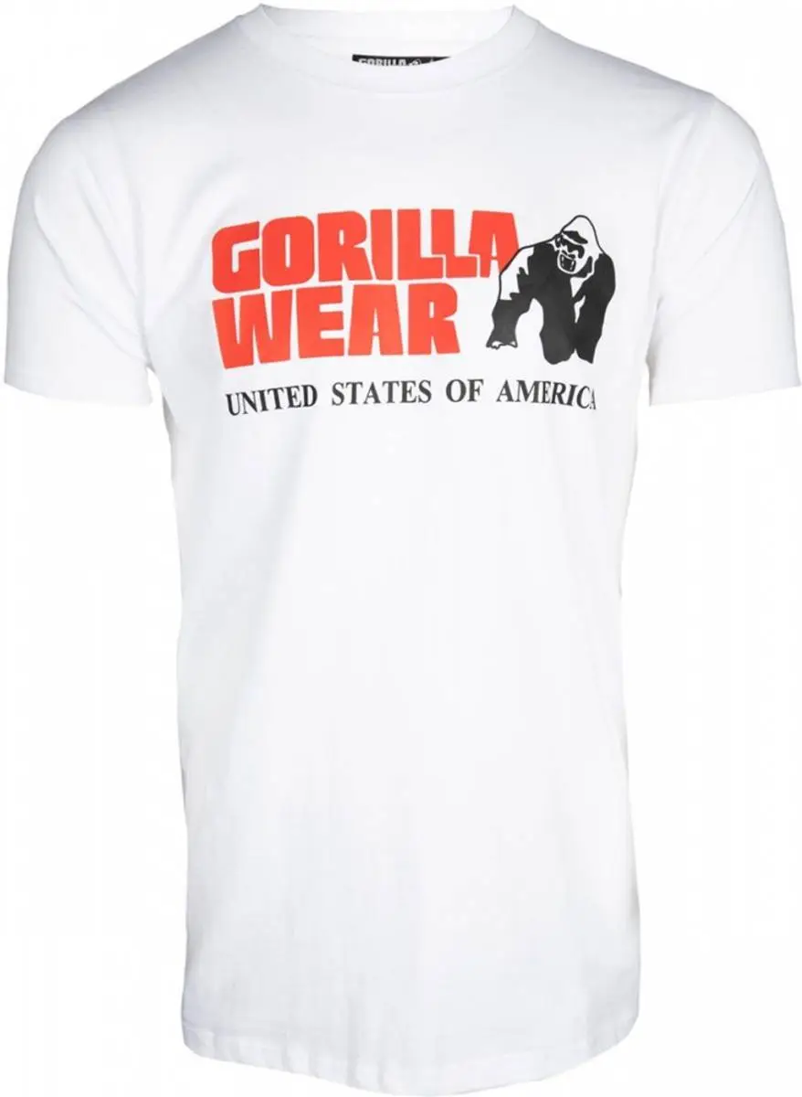 Gorilla Wear Classic T-shirt - Hvit T-skjorte 4 Gorilla Wear Classic T-shirt - Hvit T-skjorte - Bilde 4